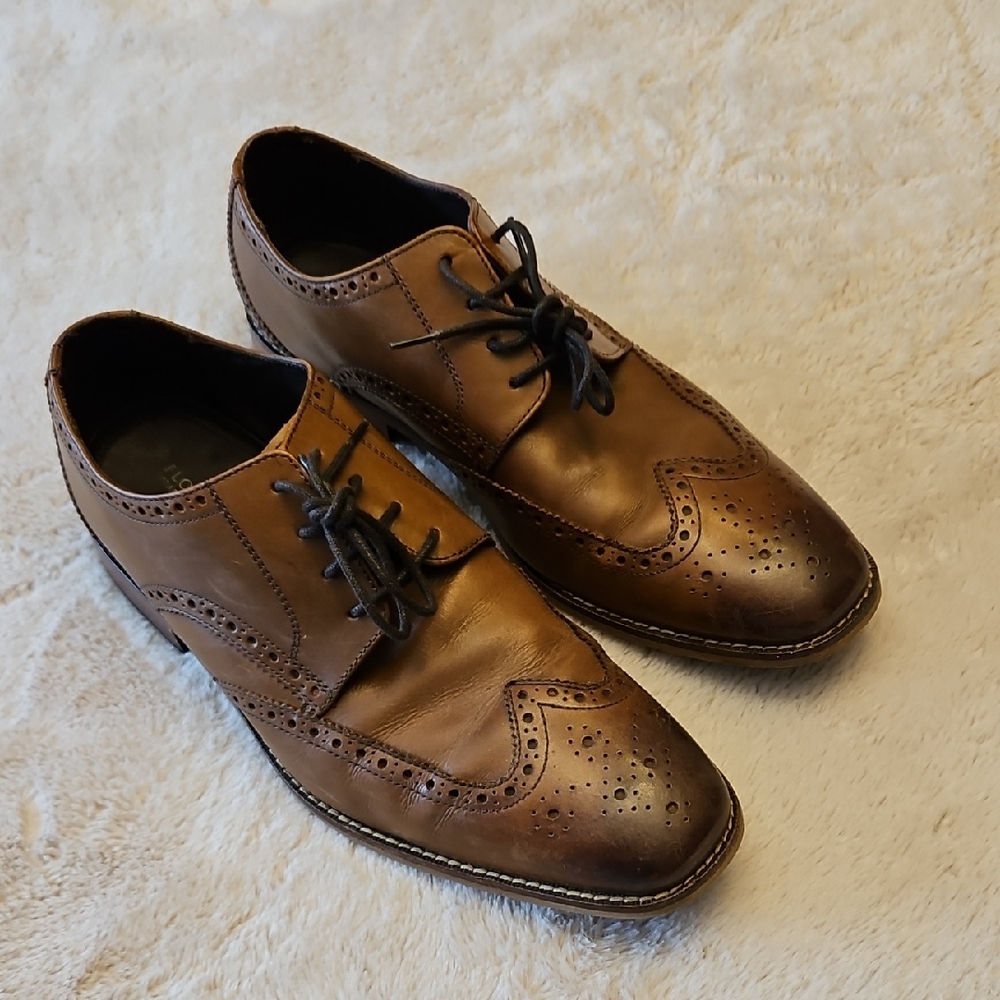 GUC Mens Florsheim Tan Leather Oxford Shoes. Size 10.